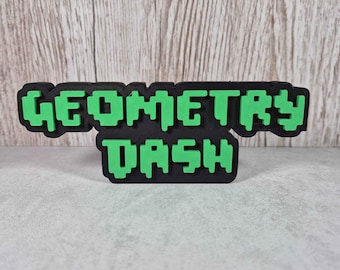 Geometry Dash 3D Printed Desk Sign: Gamer Decor - Available in 2 sizes