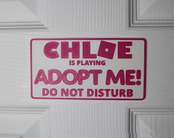 Personalized Roblox Adopt Me! Door Sign | Do Not Disturb - Custom 3D Printed Name & Game