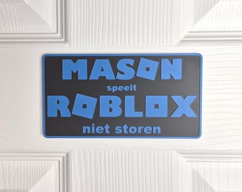 Gepersonaliseerd Roblox Gamer Deurbord: Niet Storen – Naamplaatje met Naam