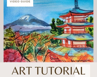 Japan Story - Travel Sketch in Watercolors Art Tutorial