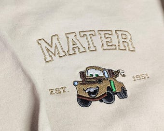Cars Embroidered Sweatshirt, Car Movie Characters Couple Crewneck, Personalized Friends Gift, Mcqueen Sally Sweatshirt, Cartoon Funny Sweat
