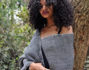 Maya handwoven Ethiopian cotton shawl