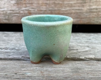 Tiny Turquoise Ceramic Plant Pot, Cute Planter, Plant Pot, Turquoise Plant Pot