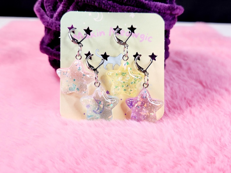 Large Star Stitch Markers 4 count for Crochet and Knitting bild 3