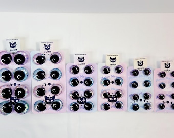 Fairy Dust Glow Safety Eyes: Iridescent, Glitter, 4 Color Set (14mm-30mm)