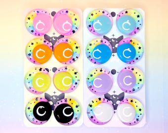 Double Rainbow Special Edition v3 Safety Eyes: Single Pair, Neon Watercolor, Star Glitter (25-30mm)