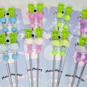 Cosmic Cat Glow in the Dark Amigurumi Placement Sticks Set, 2 count