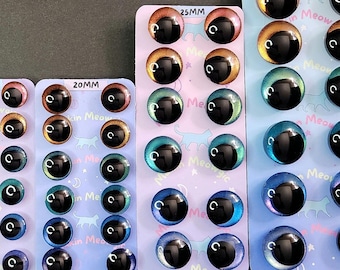 Nature's Rainbow Safety Eyes: Color Shifting, 6 Color Set (14mm-30mm)