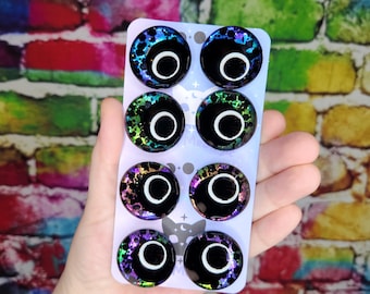 Cosmic Cat Special Edition Safety Eyes: Single Pair, Color Shifting Glitter (30mm)