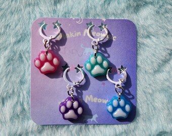 Small Handmade Paw Print Stitch Markers for Crochet and Knitting