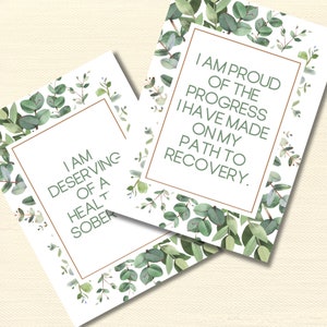 Sobriety Recovery Affirmation Cards - Printable Instant Download