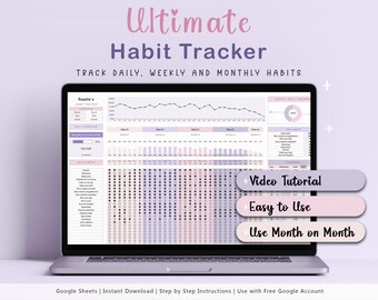 Weekly Habit Tracker: Daily Goal Planner (Google Sheets)