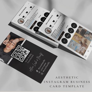 Instagram Visitenkarten, DIY Canva Visitenkarte, IG Visitenkarte, Social Media Template, Aesthetic Templates, QR Code Visitenkarte, Lash