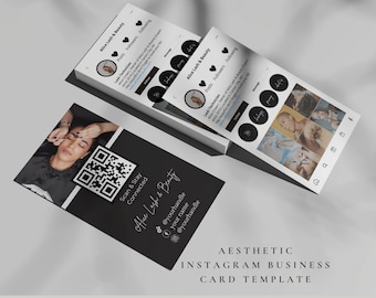 Instagram Visitenkarten, DIY Canva Visitenkarte, IG Visitenkarte, Social Media Template, Aesthetic Templates, QR Code Visitenkarte, Lash