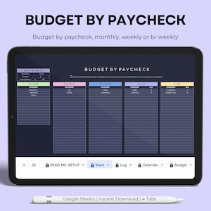 Paycheck Budget Spreadsheet: Google Sheets Income & Expense Tracker (Digital Download)