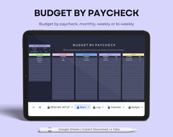 Paycheck Budget Spreadsheet: Google Sheets Income & Expense Tracker (Digital Download)