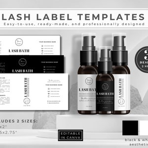 Lash Bath Label, Lash Shampoo Template, Eyelash Cleanser Foam, Lash Shampoo Stickers, Lash Shampoo Bottle 30ml 50ml 60ml, Canva Printable