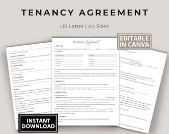 Editable Tenancy Agreement Template: Landlord Rental Forms (PDF)