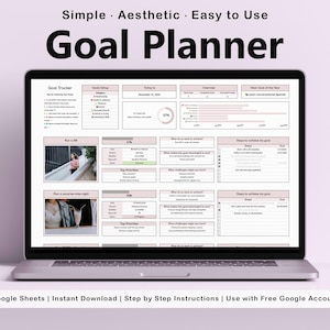 Ziel Planer Google Sheets Zielverfolger Tabelle Einfache Aufgabe Vorlage 2025 Neujahrsvorsätze Jährliche Ziele Einstellung Gewohnheit Lebensplaner