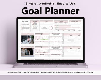 Goal Planner Google Sheets Template: Simple Life Habit Tracker (Digital Download)