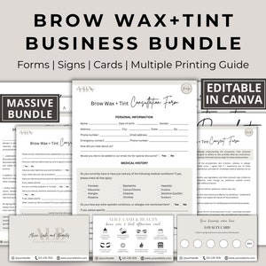 Brow Wax and Tint Consultation Forms, Brow Wax Consent Form, Esthetician Forms, Brow Wax Aftercare, Brow Tech Forms, Eyebrow Business Bundle
