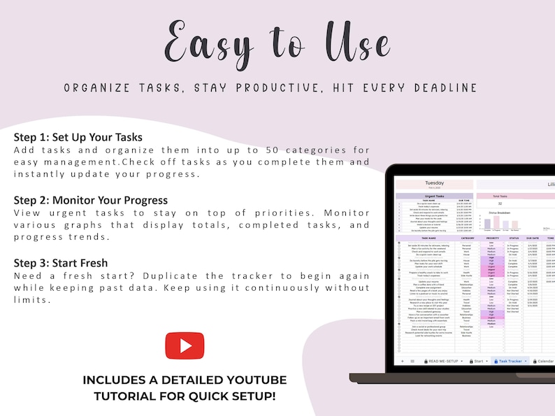 Hit Tracking Worksheet Task Tracker Spreadsheet: Project Management To-do-list (google Sheets ...