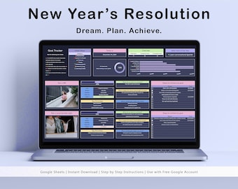 Goal Planner Google Sheets: SMART Goal Tracker (Digital Download)