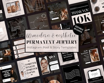 Permanent Jewelry Social Media Templates, Permanent Jewelry Instagram Posts, Permanent Jewelry Business Supplies, Editable Instagram Story