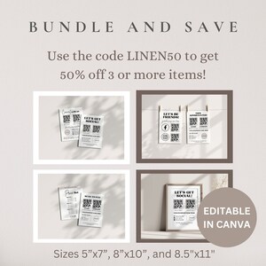 Prijslijstbord permanent sieraden, canvassjabloon permanente sieraden, permanente sieradenbenodigdheden, bewerkbaar QR-codebord, permanente ketting afbeelding 8