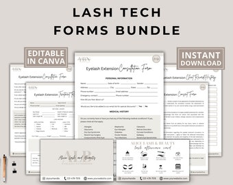 Lash Consent Forms, Lash Client Intake, Eyelash Extension Forms, Lash Tech Consultation Templates, Esthetician Forms, Lash Aftercare Card