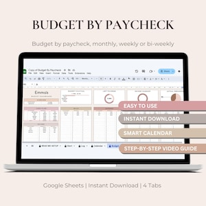 Budget nach Gehaltscheck Budget-allgemeine Haushaltsplaner Vorlage Google Sheets Monatliche Nachverfolgung Wöchentlich Zweiwöchentlich