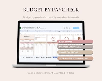 Budget by Paycheck Spreadsheet: Financial Planner for Google Sheets (Digital Download)