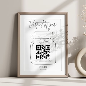Qr Payment Sign, Tip Jar, Cash App Sign, Bartender Tip Sign, Wedding Bar Sign, Tips Accepted Sign, Scan To Pay Template, Cash Qr Code Sign