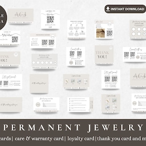 Kit de inicio de negocio de joyería permanente, Tarjetas de presentación y cuidado de joyería permanente, Tarjeta de garantía de joyería permanente, Herramientas de joyería permanente