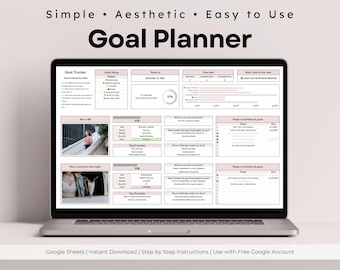 Goal Planner Google Sheets Template: Simple Goal Tracker (Digital Download)