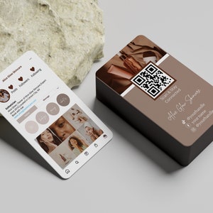 Instagram Business Card, Editable Esthetician Templates, Ig Business Card, Skincare Template, Social Media Tempalte, Qr Code Business Card