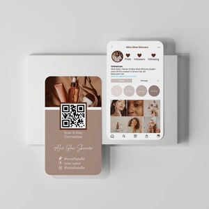 Instagram Business Card, Editable Esthetician Templates, Ig Business Card, Skincare Template, Social Media Tempalte, Qr Code Business Card