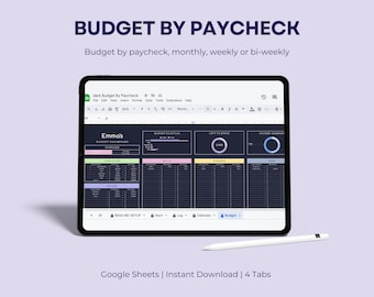 Paycheck Budget Planner: Income Expense Tracker Google Sheets (Digital Download)