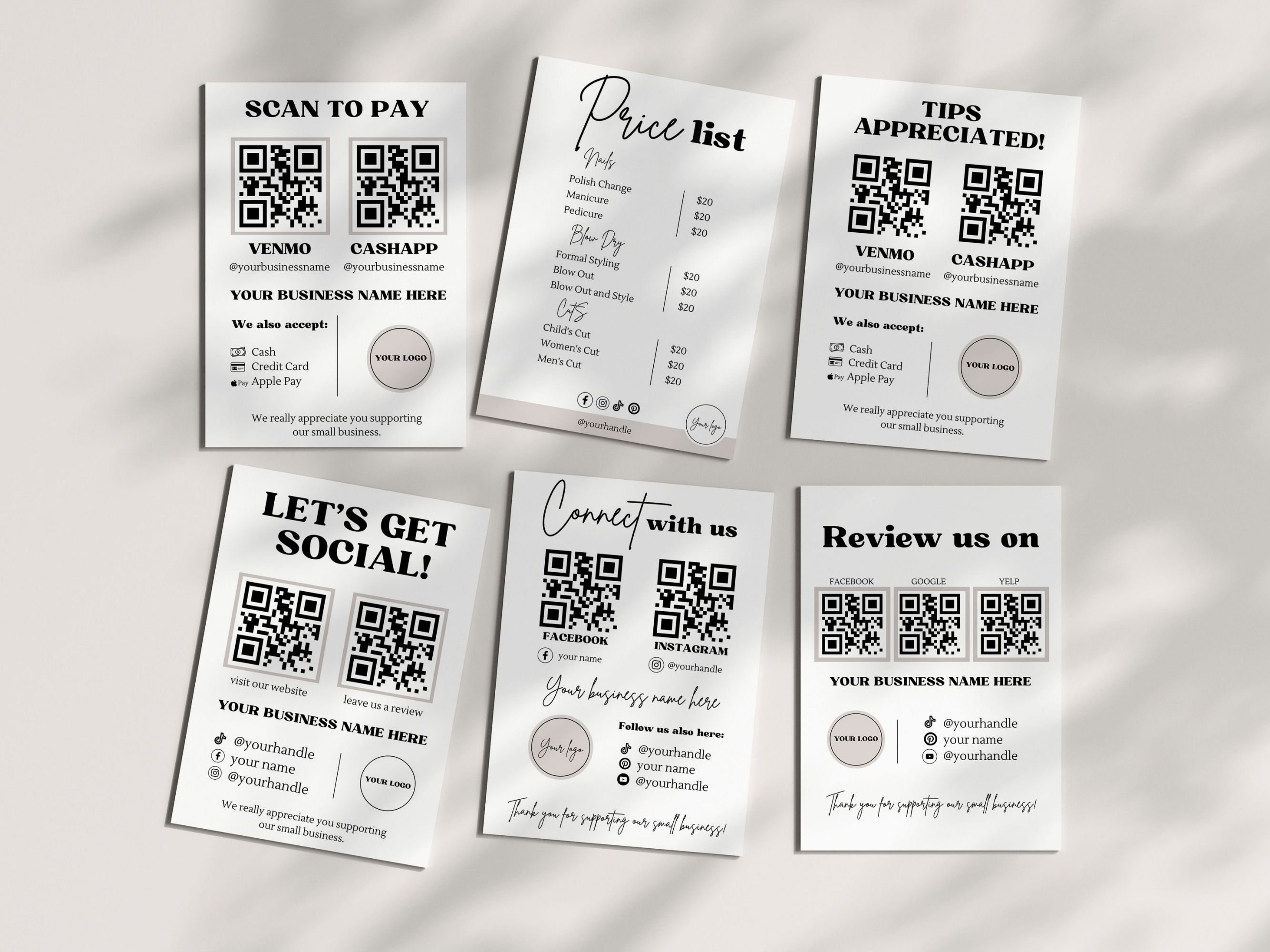Business Sign Templates Bundle Social Media Sign Printable Etsy Business Sign Templates Bundle Social Media Sign Printable Etsy