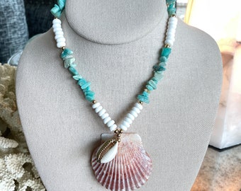 Vintage Waterfall Turquoise and White Beaded Necklace - Etsy