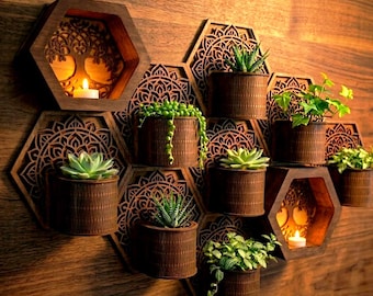 Modular Laser Cut Tealight Holder | Tree of Life, Mandala Designs (Digital Download)