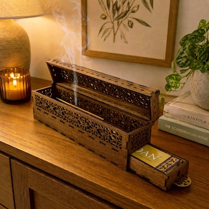 マンダラお香立て＆収納ボックス | SVG | デジタルダウンロード | レーザーカットファイル