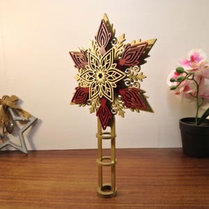 Layered Mandala Star Christmas Tree Topper Laser Cut File (SVG)