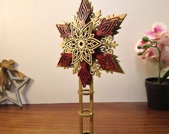 Layered Mandala Star Christmas Tree Topper Laser Cut File (SVG)