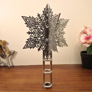 Christmas Tree Star Topper |   Mandala Laser Cut File (SVG, DXF, AI)