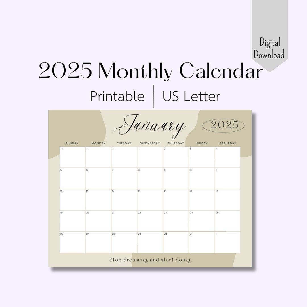 2025 Kalender zum Ausdrucken, 28 x 21 cm, horizontale Seiten - Etsy.de