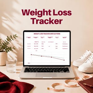Weight Loss Tracker Google Sheets Template | 7-Day Moving Average, Progress Chart, Weekly Habit Review, Weight Log, Instant Download