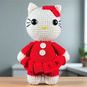 Handmade Amigurumi Kitty – Soft Plush Cat Toy – Gift for Kids & Baby Showers