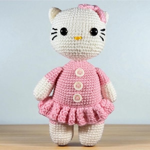 Handmade Amigurumi Kitty – Soft Plush Cat Toy – Gift for Kids & Baby Showers