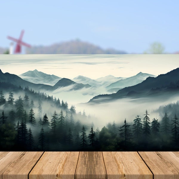 Front License Plate PNG Foggy Forest Hiking  Offroading Car License Digital Download Personal License Plate front car tag Backpacker Gift